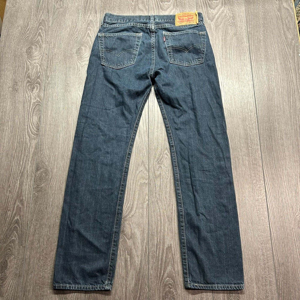 Levis 501 Original Fit Jeans Mens 29x30 Dark Wash Blue Denim Button Fly Y2K